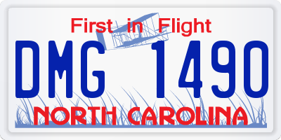 NC license plate DMG1490