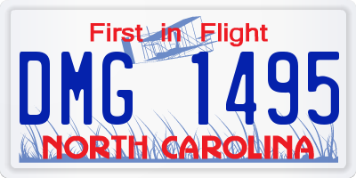 NC license plate DMG1495