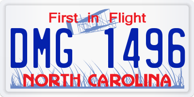 NC license plate DMG1496