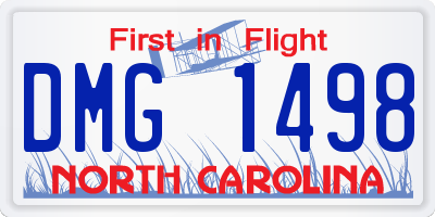 NC license plate DMG1498