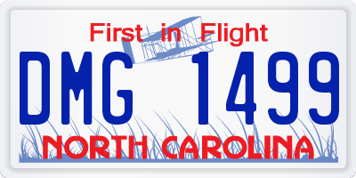 NC license plate DMG1499