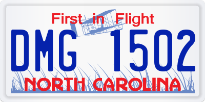 NC license plate DMG1502