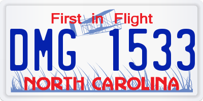 NC license plate DMG1533