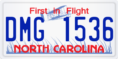 NC license plate DMG1536