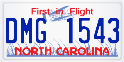 NC license plate DMG1543