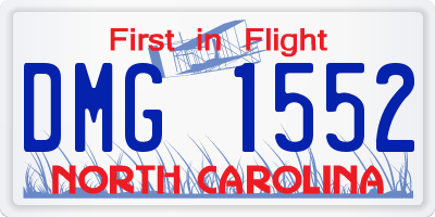 NC license plate DMG1552