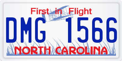 NC license plate DMG1566