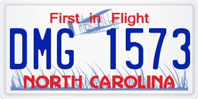 NC license plate DMG1573