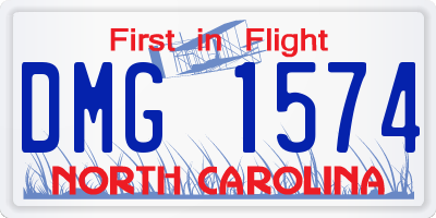NC license plate DMG1574