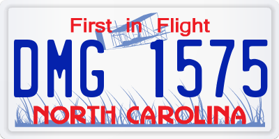 NC license plate DMG1575