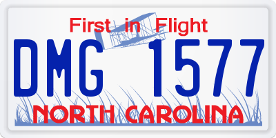 NC license plate DMG1577