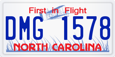 NC license plate DMG1578