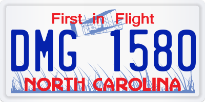 NC license plate DMG1580