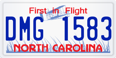 NC license plate DMG1583
