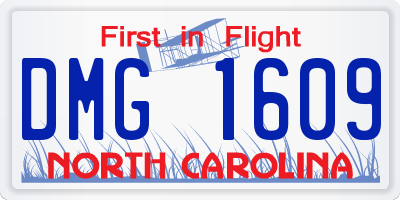 NC license plate DMG1609