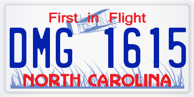 NC license plate DMG1615
