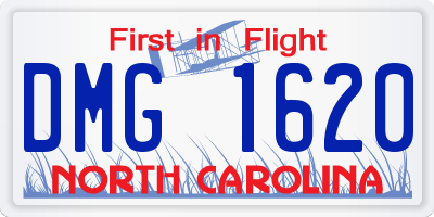 NC license plate DMG1620