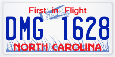 NC license plate DMG1628