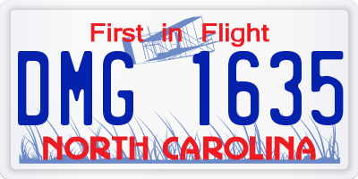 NC license plate DMG1635