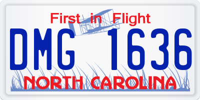 NC license plate DMG1636