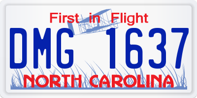 NC license plate DMG1637