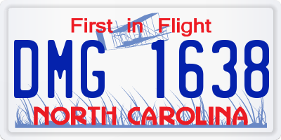 NC license plate DMG1638