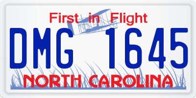 NC license plate DMG1645