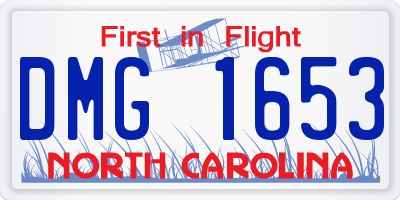 NC license plate DMG1653