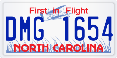 NC license plate DMG1654