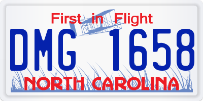 NC license plate DMG1658