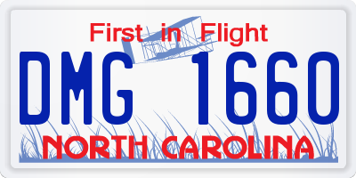 NC license plate DMG1660