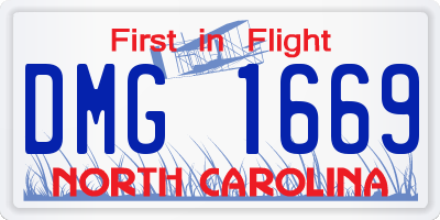 NC license plate DMG1669