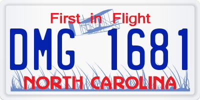 NC license plate DMG1681