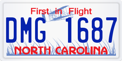 NC license plate DMG1687
