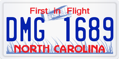 NC license plate DMG1689