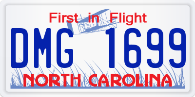 NC license plate DMG1699