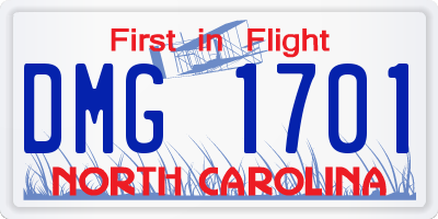 NC license plate DMG1701