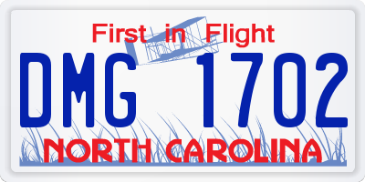 NC license plate DMG1702