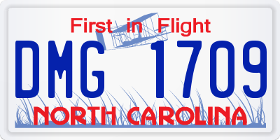 NC license plate DMG1709