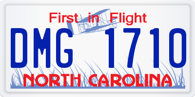 NC license plate DMG1710