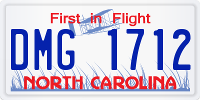 NC license plate DMG1712