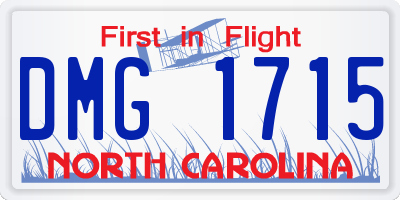 NC license plate DMG1715