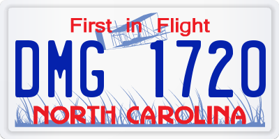 NC license plate DMG1720