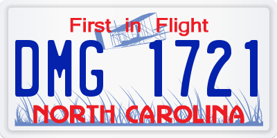 NC license plate DMG1721