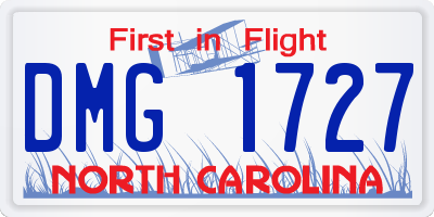 NC license plate DMG1727