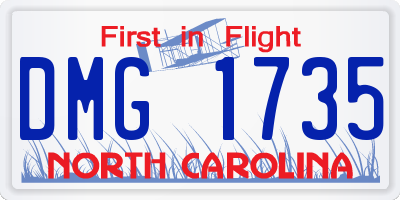 NC license plate DMG1735