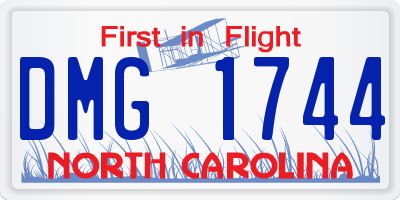 NC license plate DMG1744