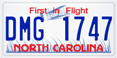 NC license plate DMG1747