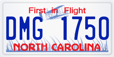 NC license plate DMG1750
