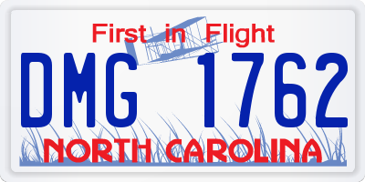 NC license plate DMG1762